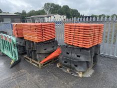 30 Plastic Safety Barriers, with Strongwall 2 block feet, approx. 1m x 1m (lot located at Thorntrees
