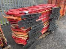 26 Plastic Safety Barriers, with feet, each approx. 2m x 1m (lot located at Thorntrees Garage, Wigan