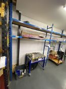 Five Bay Two Tier Steel Stock Rack, each bay approx. 1.95m x 350mm x 2.45m high, with contentsPlease