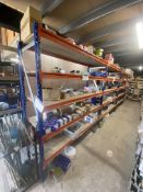 Six Bays of Multi-Tier Steel Stock Rack, mainly approx. 1.9m x 600mm x 2m high (contents