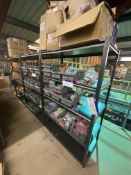 Seven Bays of Multi-Tier Steel Stock Rack, each bay approx. 1.2m x 450mm x 1.85m high (contents