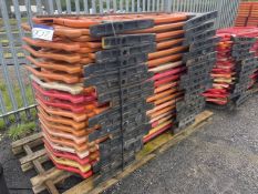 31 Plastic Safety Barriers, with feet, each approx. 2m x 1m (lot located at Thorntrees Garage, Wigan