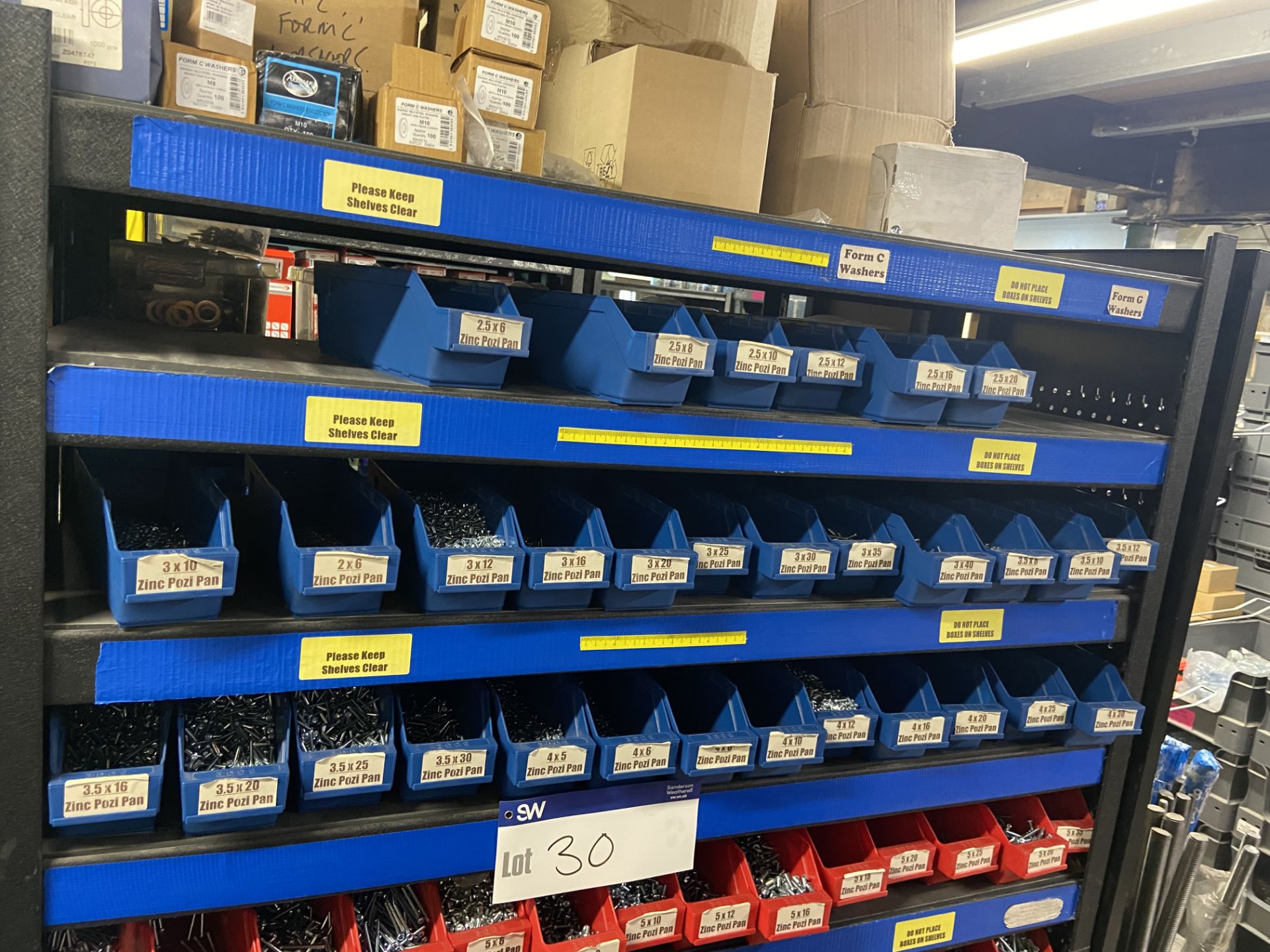 Quantity of Zinc Machine Screws, with plastic stacking bins, as set out on one bay of rack (rack - Image 3 of 4