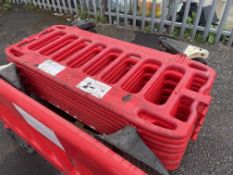 Ten JSP Navigator Plastic Safety Barriers, with feet, each approx. 2m x 1m (lot located at