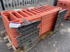 16 Plastic Safety Barriers, with feet, approx. 2m x 1m (lot located at Thorntrees Garage, Wigan