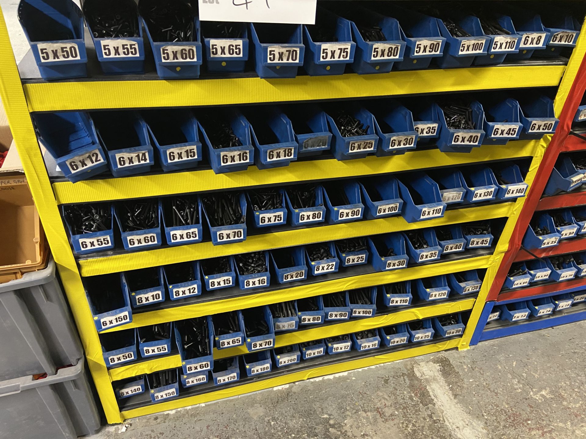 Quantity of Self Colour All Black Socket Caps, with plastic stacking bins, as set out on one bay - Image 3 of 3