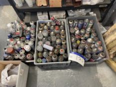 Three Assorted Aerosols, as set out in three plastic stacking boxesPlease read the following