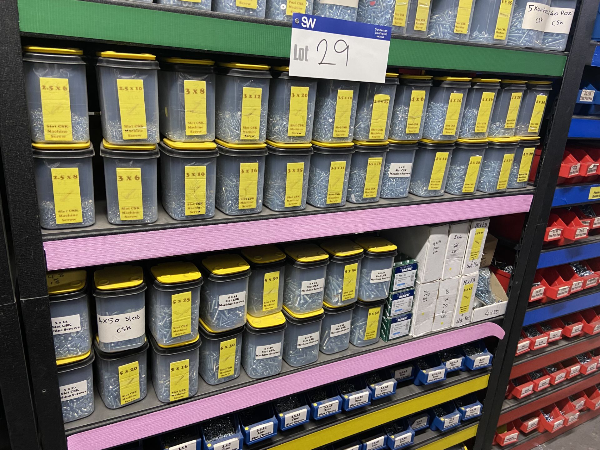 Quantity of Zinc Machine Screws, with plastic stacking bins, as set out on one bay of rack (rack - Image 3 of 4