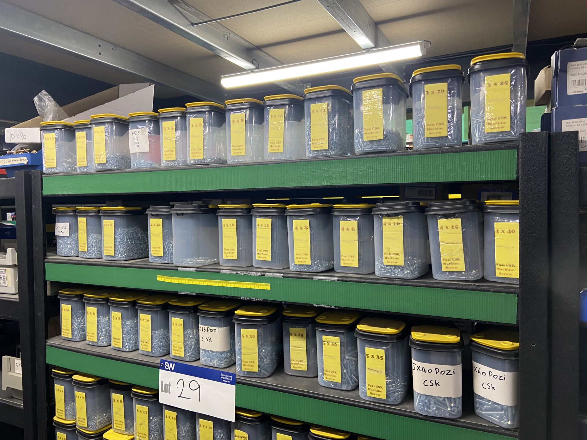 Quantity of Zinc Machine Screws, with plastic stacking bins, as set out on one bay of rack (rack - Image 2 of 4