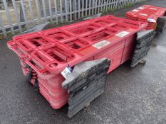 12 Lightweight Plastic Safety Barriers, with feet, approx. 2m x 1m (lot located at Thorntrees