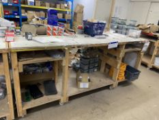 Timber Bench/ Trolley, approx. 1.95m x 950mm, with contents nails and concrete screwsPlease read the