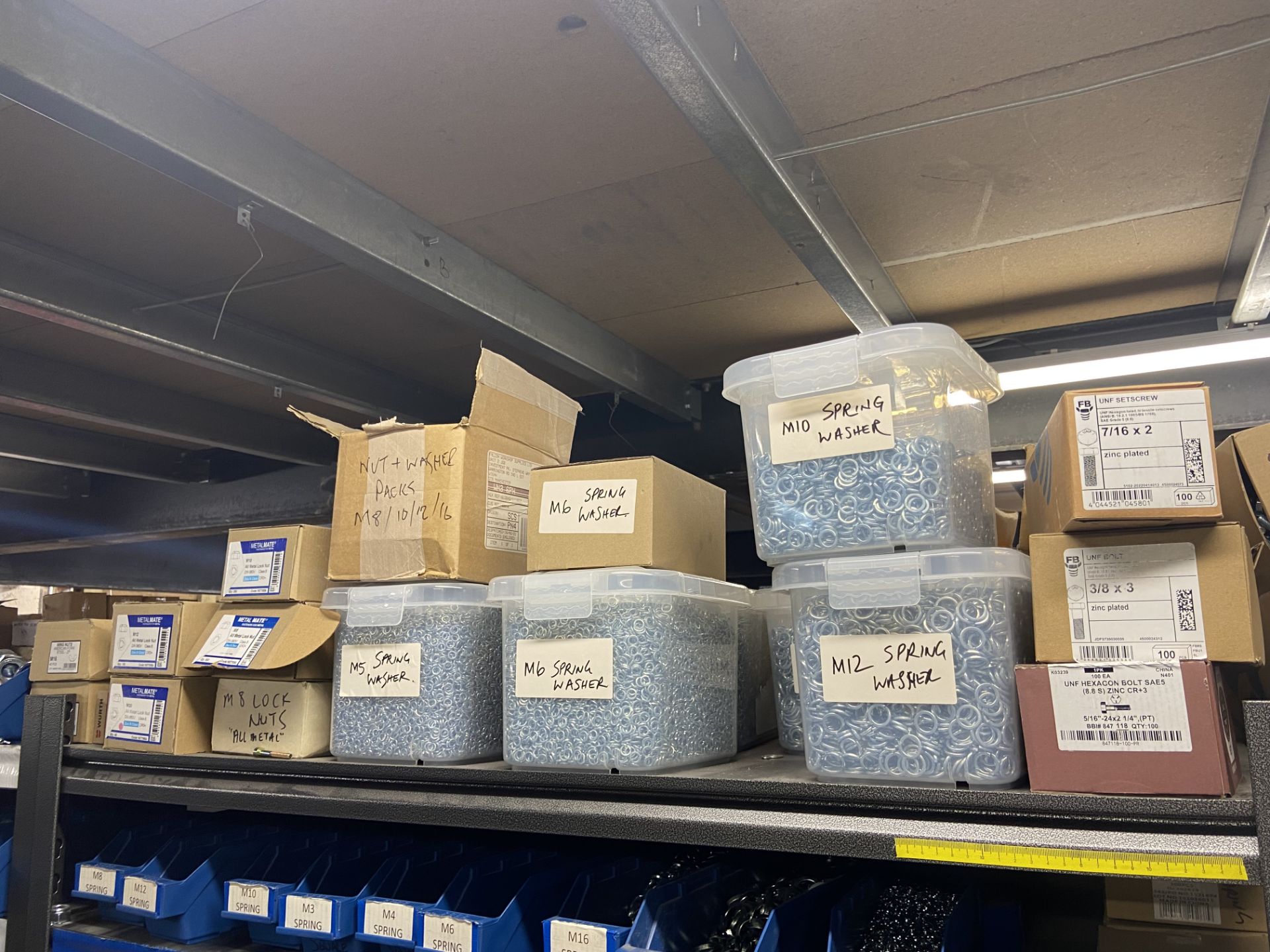 Quantity of Zinc Washers & Locking Nuts, with plastic stacking bins, as set out on one bay of - Image 2 of 5