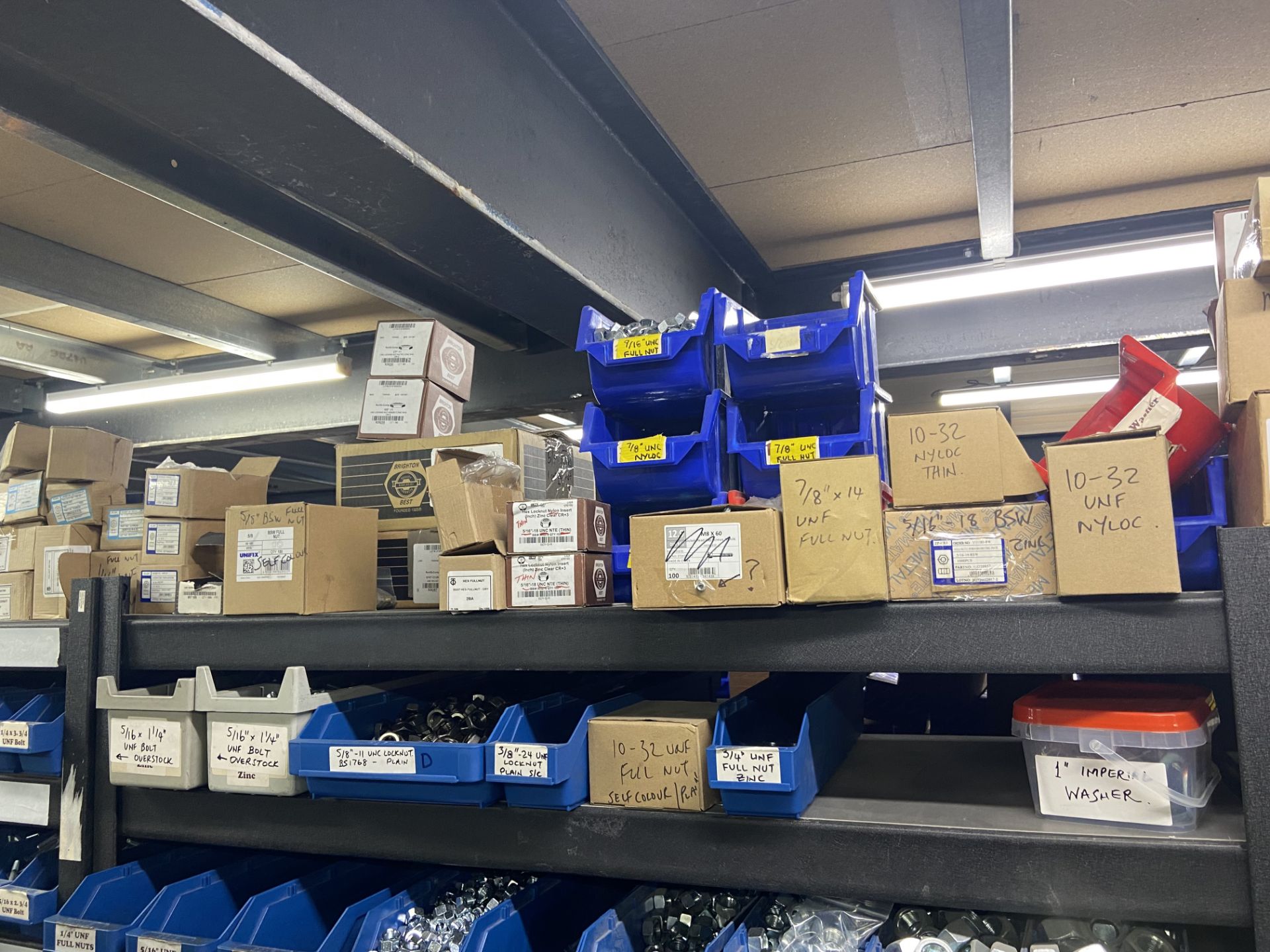 Quantity of Zinc Unified UNF & UNC Nuts, with socket caps and plastic stacking bins, as set out on - Image 3 of 5