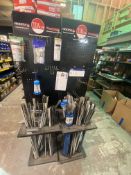 Quantity of Bare Steel & Galvanised Steel Threaded Bar, with rack and assorted fixingsPlease read