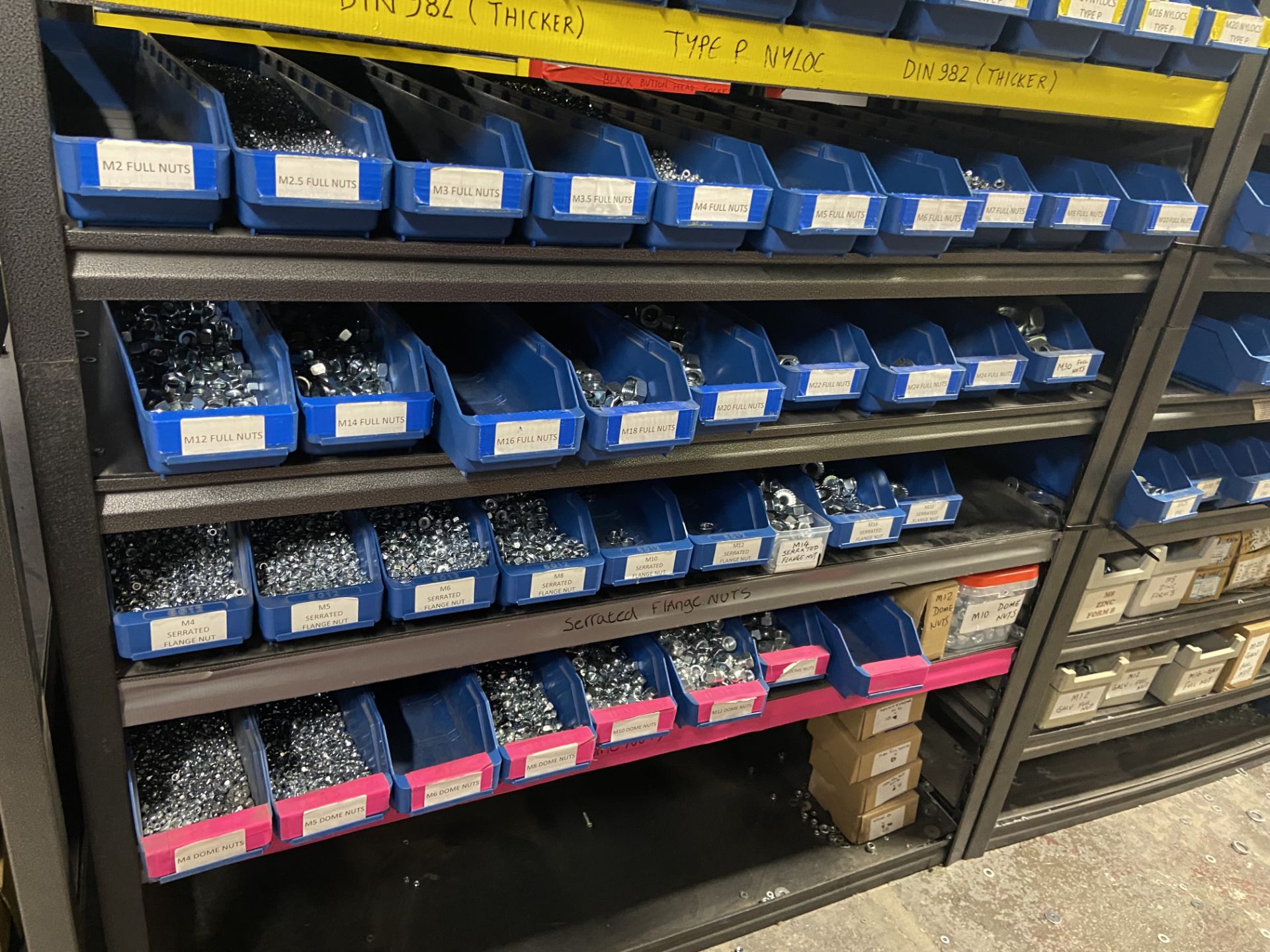 Quantity of Assorted Nuts, with plastic stacking bins, as set out on one bay of rack (rack - Image 3 of 3