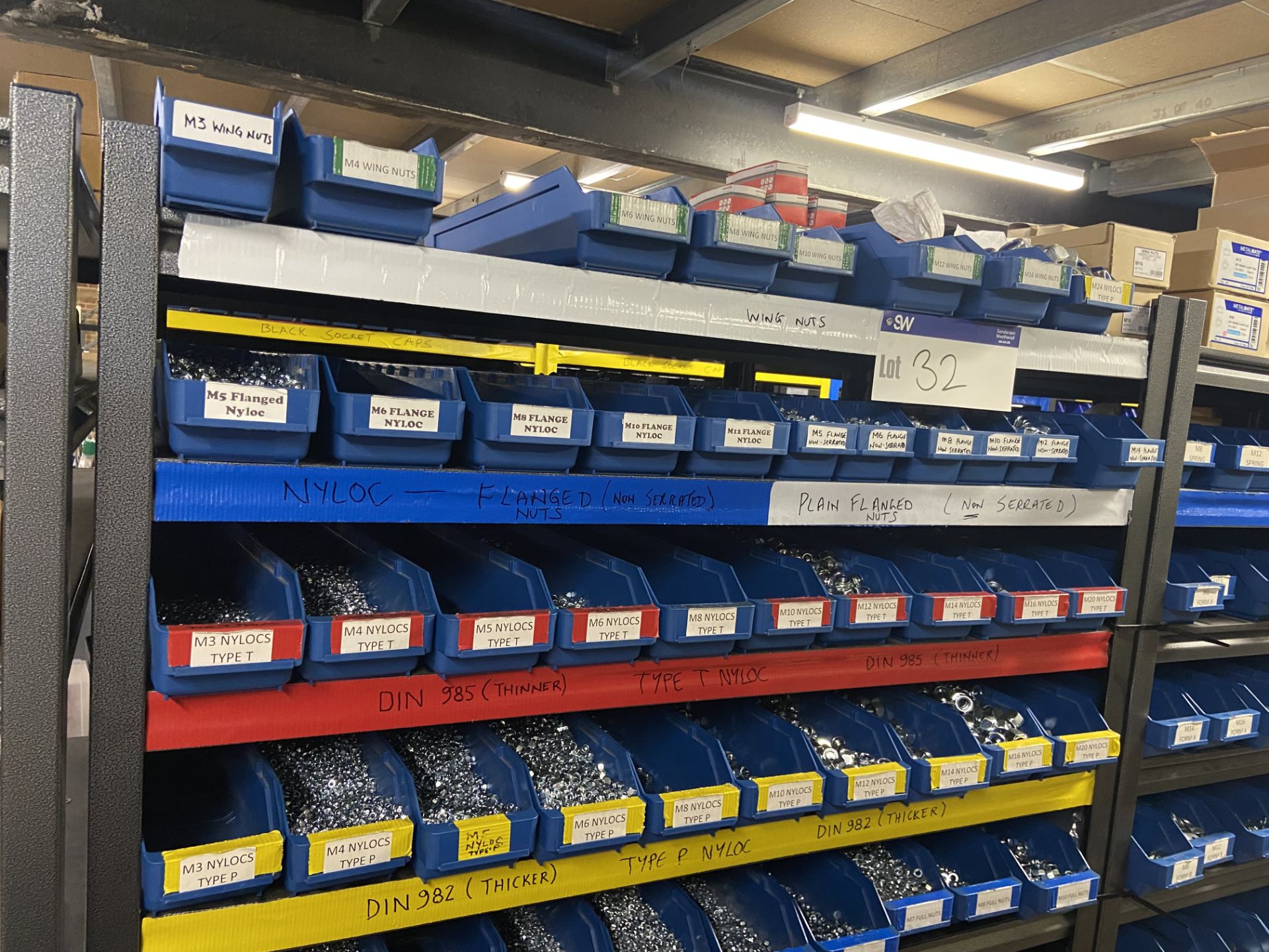 Quantity of Assorted Nuts, with plastic stacking bins, as set out on one bay of rack (rack - Image 2 of 3