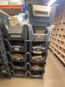 Quantity of Picture Frame Backs & Assorted Picture Fixings, with 11 plastic stacking boxesPlease