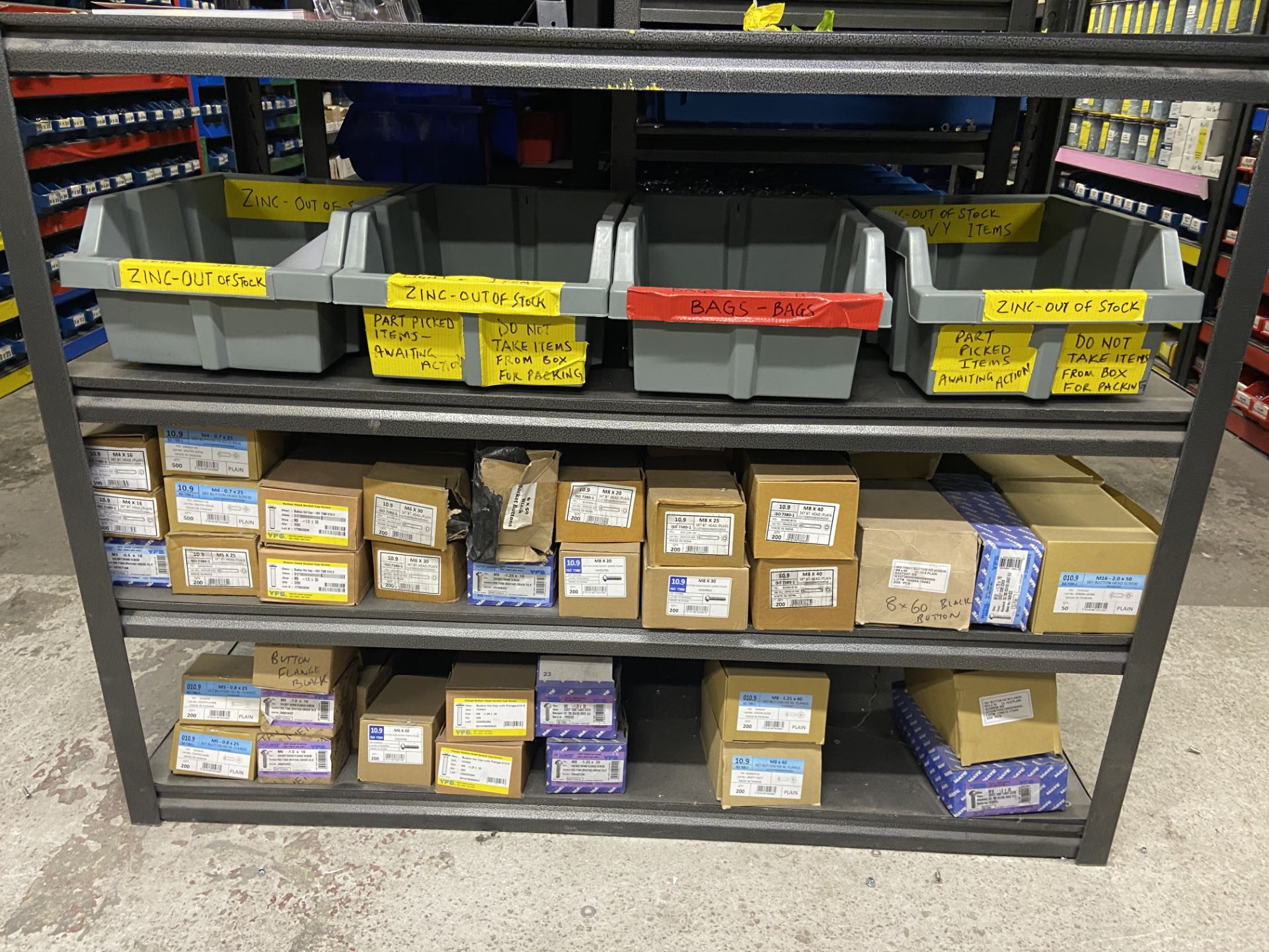 Quantity of Self Colour Counter Head Socket Screws & Socket Buttons, with plastic stacking bins, - Image 3 of 3