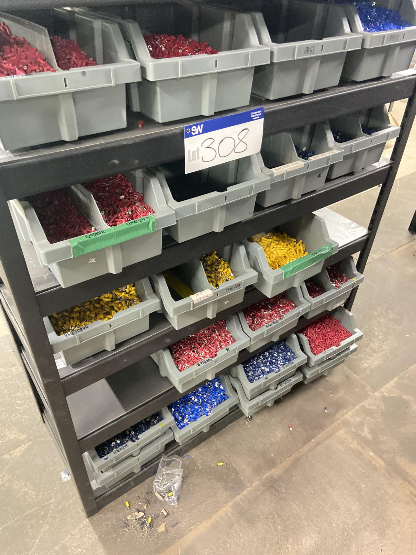 Quantity of Terminal Connectors, with plastic stacking bins, as set out on one bay of rack (rack - Image 3 of 3