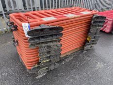 18 Plastic Safety Barriers, with feet, approx. 2m x 1m (lot located at Thorntrees Garage, Wigan