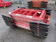 13 Assorted Plastic Safety Barriers, with feet, up to approx. 2m x 1m (lot located at Thorntrees