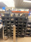 Quantity of Picture Frame Backs & Assorted Picture Fixings, with 49 plastic stacking boxesPlease