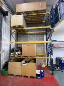 Single Bay Four Tier Boltless Steel Pallet Rack, bay approx. 2.85m x 900mm x 4.1m high (contents