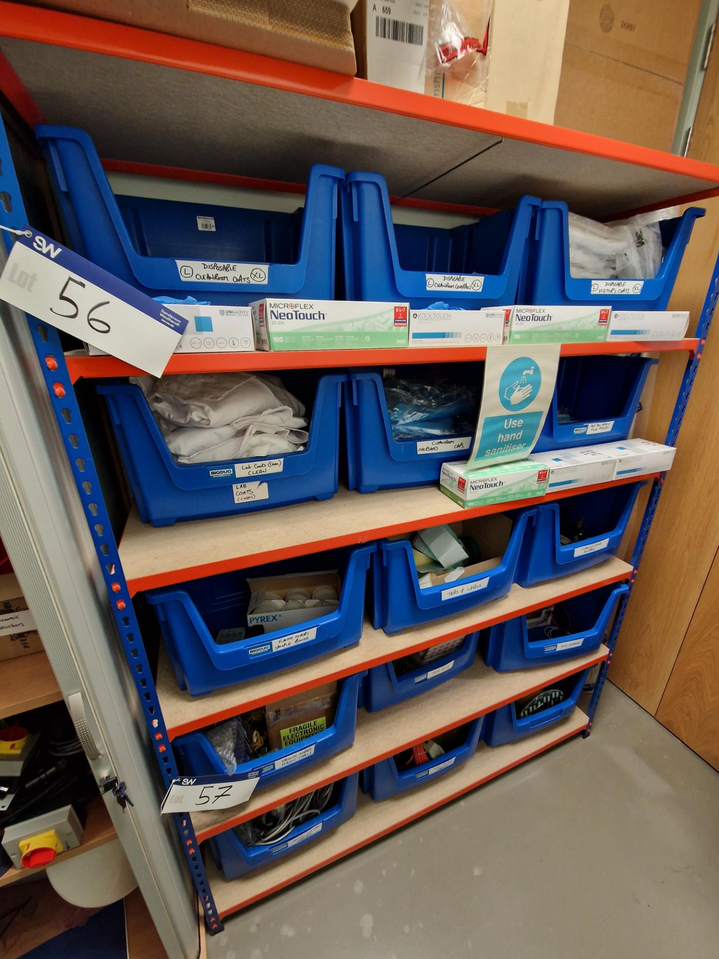 Six Tier Steel Racking with 15 Plastic Boxes and Contents to Bottom Three Shelves Please read the - Image 2 of 8