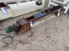 Steel Cased Screw Conveyor, approx. 2m centres long x 180mm wide, with WEG fitted electric motor.