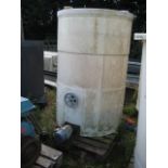 Circular Plastic Tank, approx. 1100mm dia. x 1700mm high, with top cover and internal agitator, with