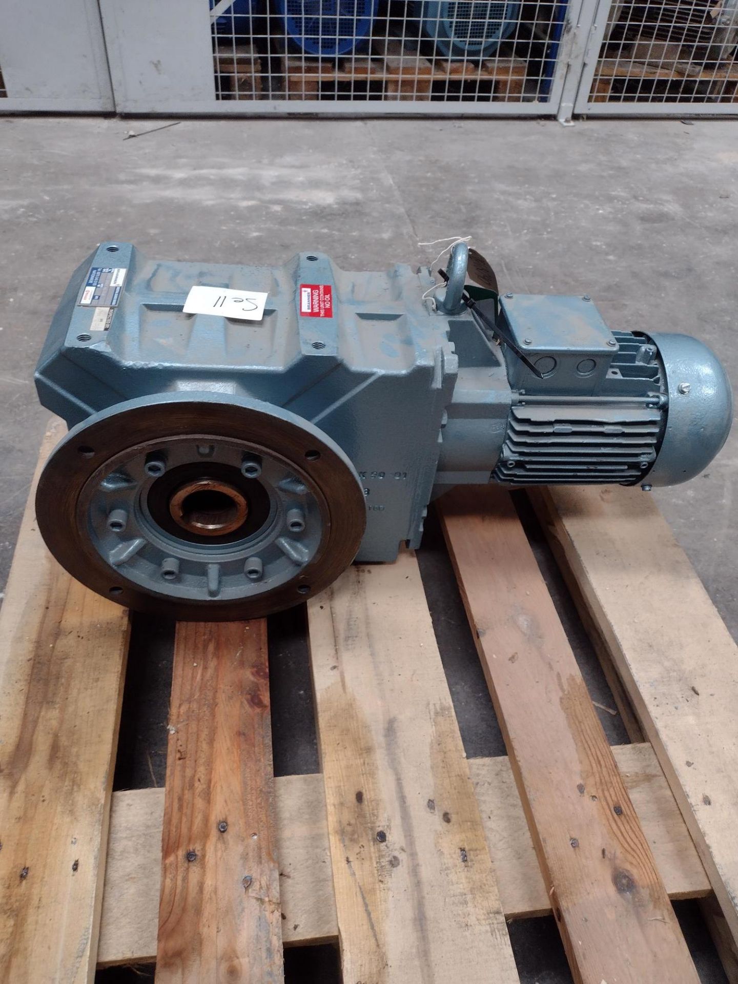 Electric Motor, with fitted Brammer gearbox, serial no. GBR BAU 54980. Lot located Bretherton, - Image 2 of 6