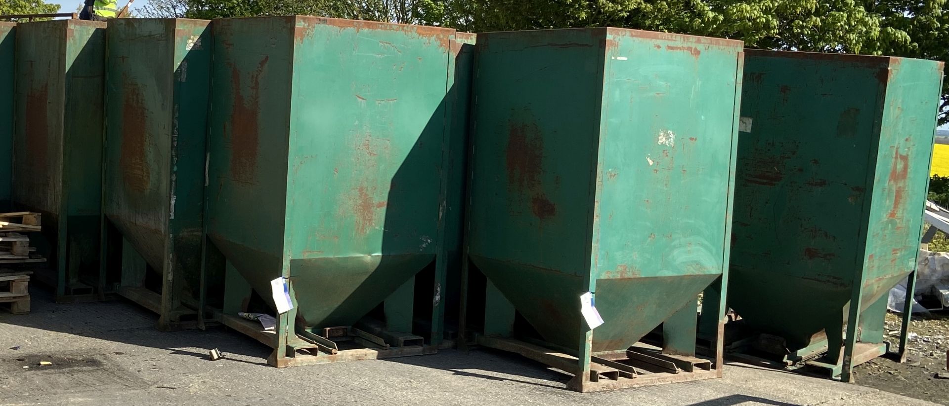 FIVE HOPPER BOTTOMED TOTE BINS,lot located Driby Top, Alford; free loading – yes Please read the - Image 2 of 2