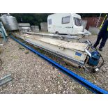Carier Steel Cased Screw Conveyor, year of manufacture 2000, approx. 7.8m x 420mm, with electric
