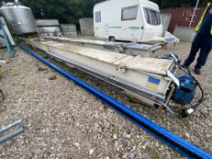 Carier Steel Cased Screw Conveyor, year of manufacture 2000, approx. 7.8m x 420mm, with electric