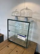 Glazed Display Cabinet, approx. 600mm x 350mm, with two cake covers Please read the following