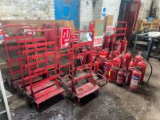 Approx. 36 Fire Extinguishers, with 11 fire extinguisher trolleys Please read the following
