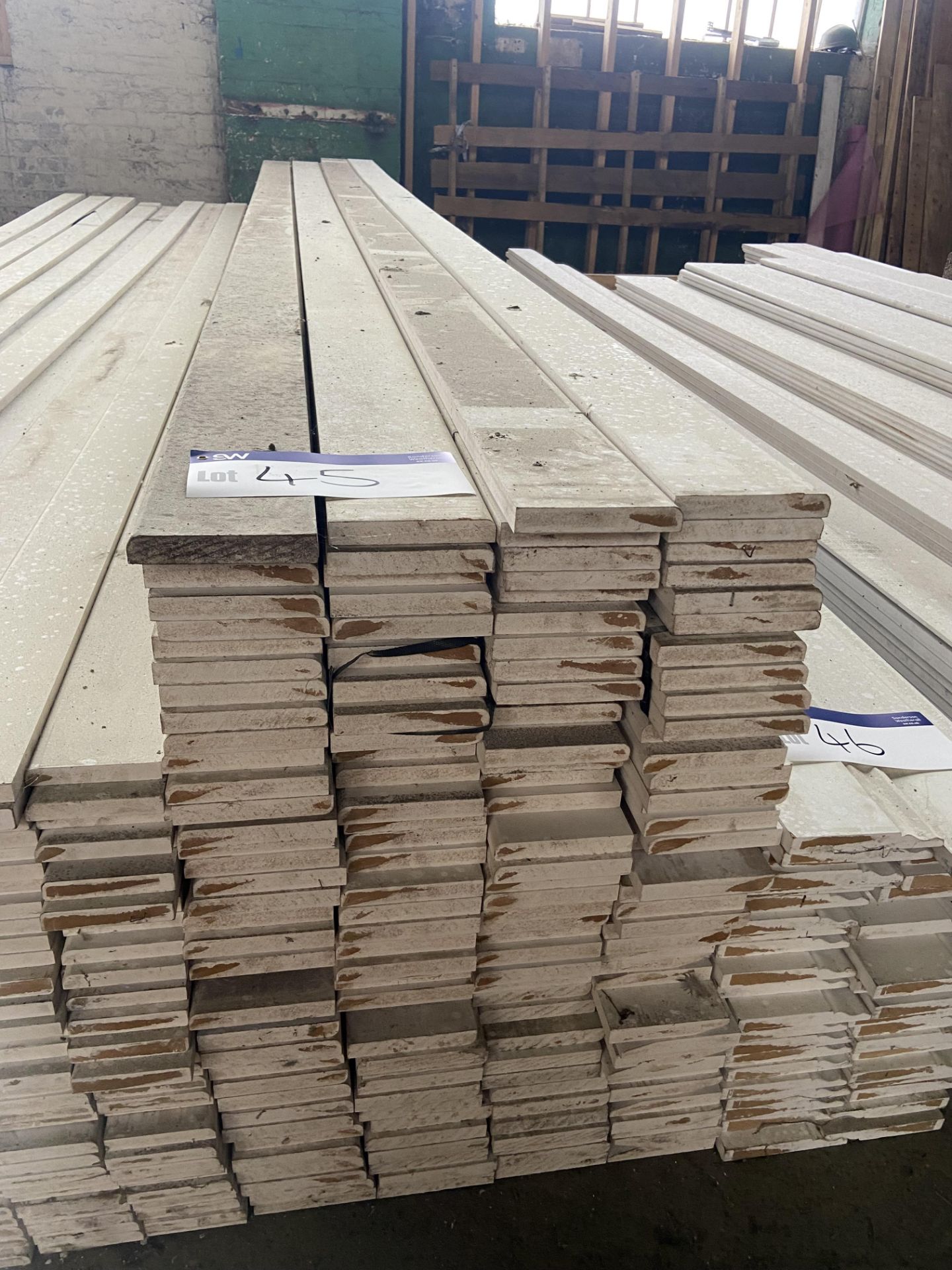 160 Lengths of MDF Primed Round Skirting Boards, each approx. 120mm x 18mm x 4.4m long, as set out