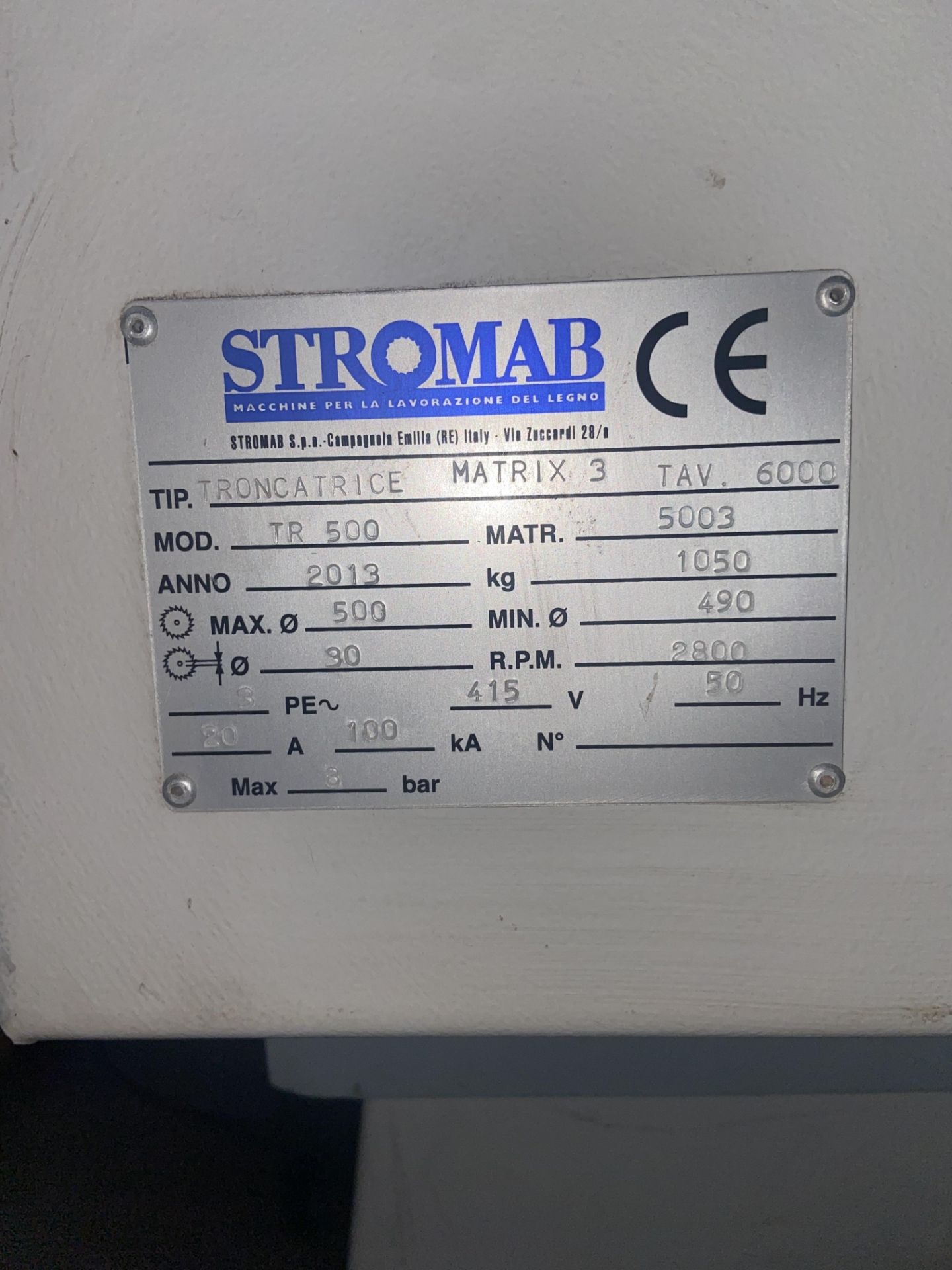 Stromab Troncatrice Matrix 3 TAV. 6000 TR500 CROSS CUT SAW, serial no. 5003, year of manufacture - Image 6 of 7