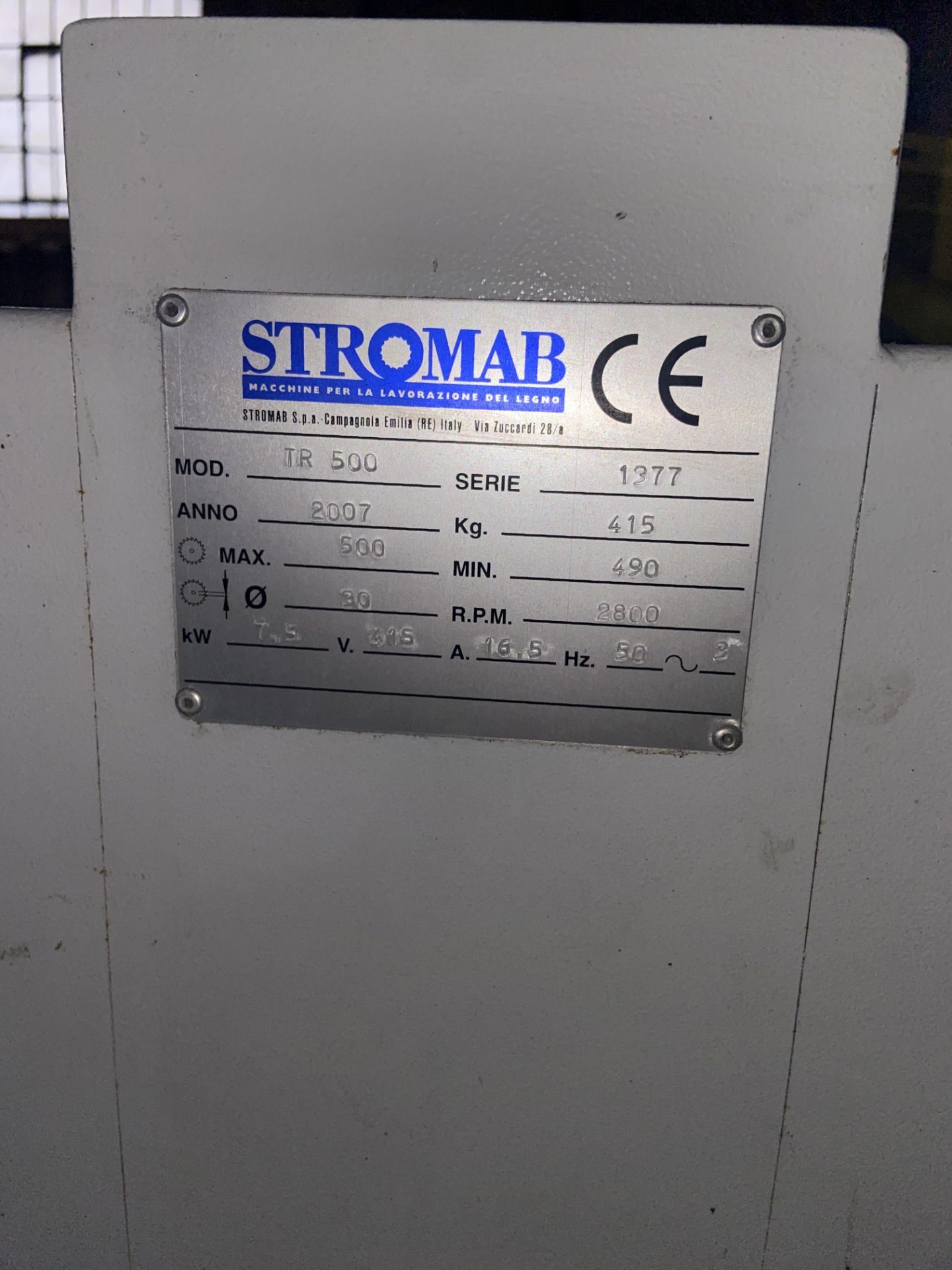 Stromab TR500 CROSS CUT SAW, serial no. 1377, year of manufacture 2007, 415kg weight, 415V, - Image 5 of 7
