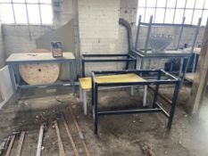 Six Assorted Steel Framed Tables Please read the following important notes:- ***Overseas buyers -