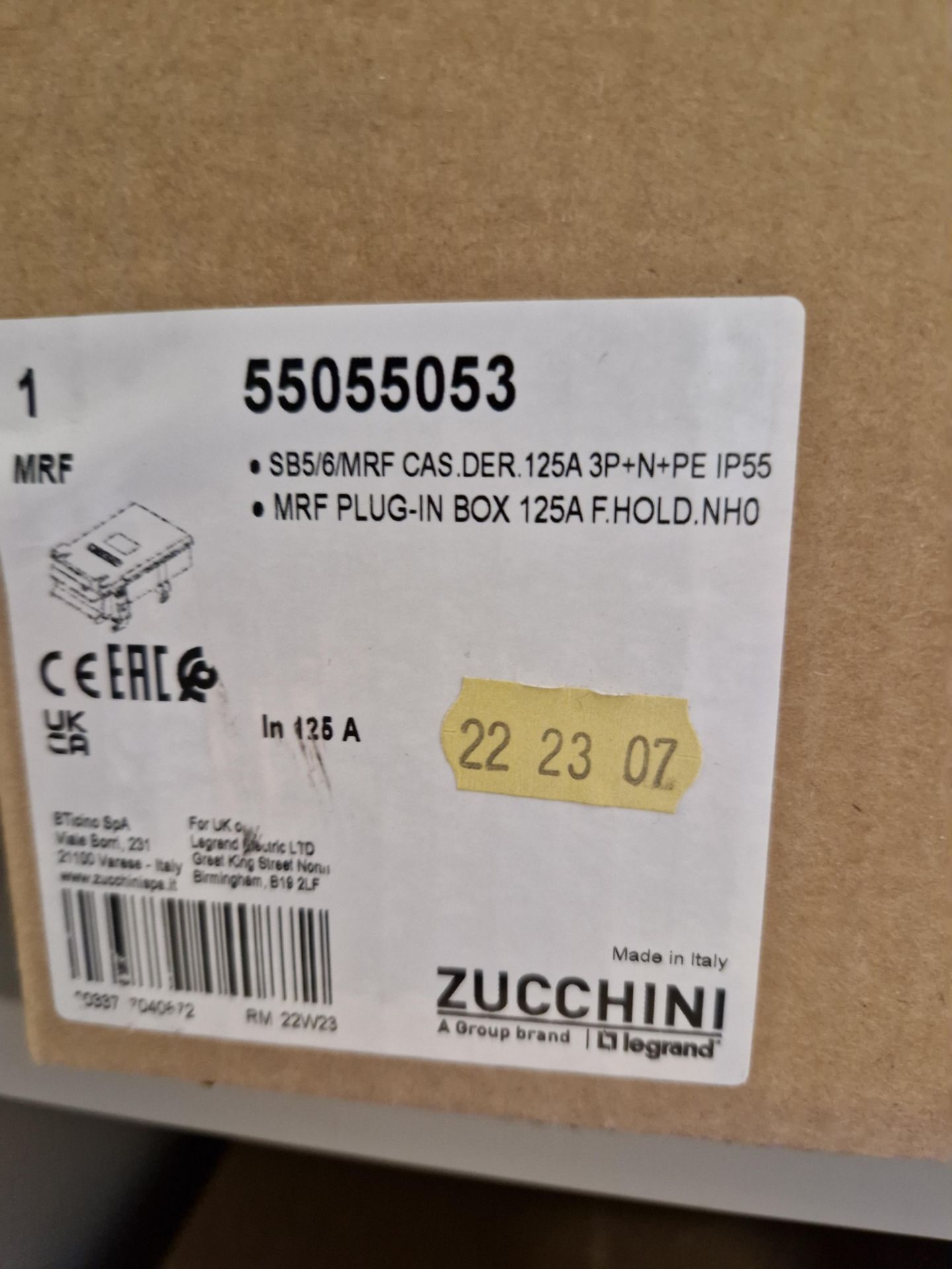 Three Boxes of Zucchini 55055053 MRF 125A F.HOLD.NH0 PLUG-IN Boxes Please read the following - Image 2 of 2