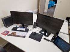 HP 290 G1 5FF Business PC, Two ACER Monitors, Keyboard and Mouse (hard drive wiped) Please read