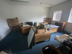 Assorted Quantity of Office Furniture, in one area, including filing cabinet, curved front