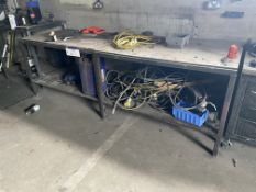 Two x Two Tier Steel Workbenches, approx.1.3m x 870mm (contents excluded) Please read the
