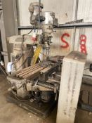 Bridgeport Textron Turret Head Milling Machine, serial no. 40 021 11 81, with two machine vice,