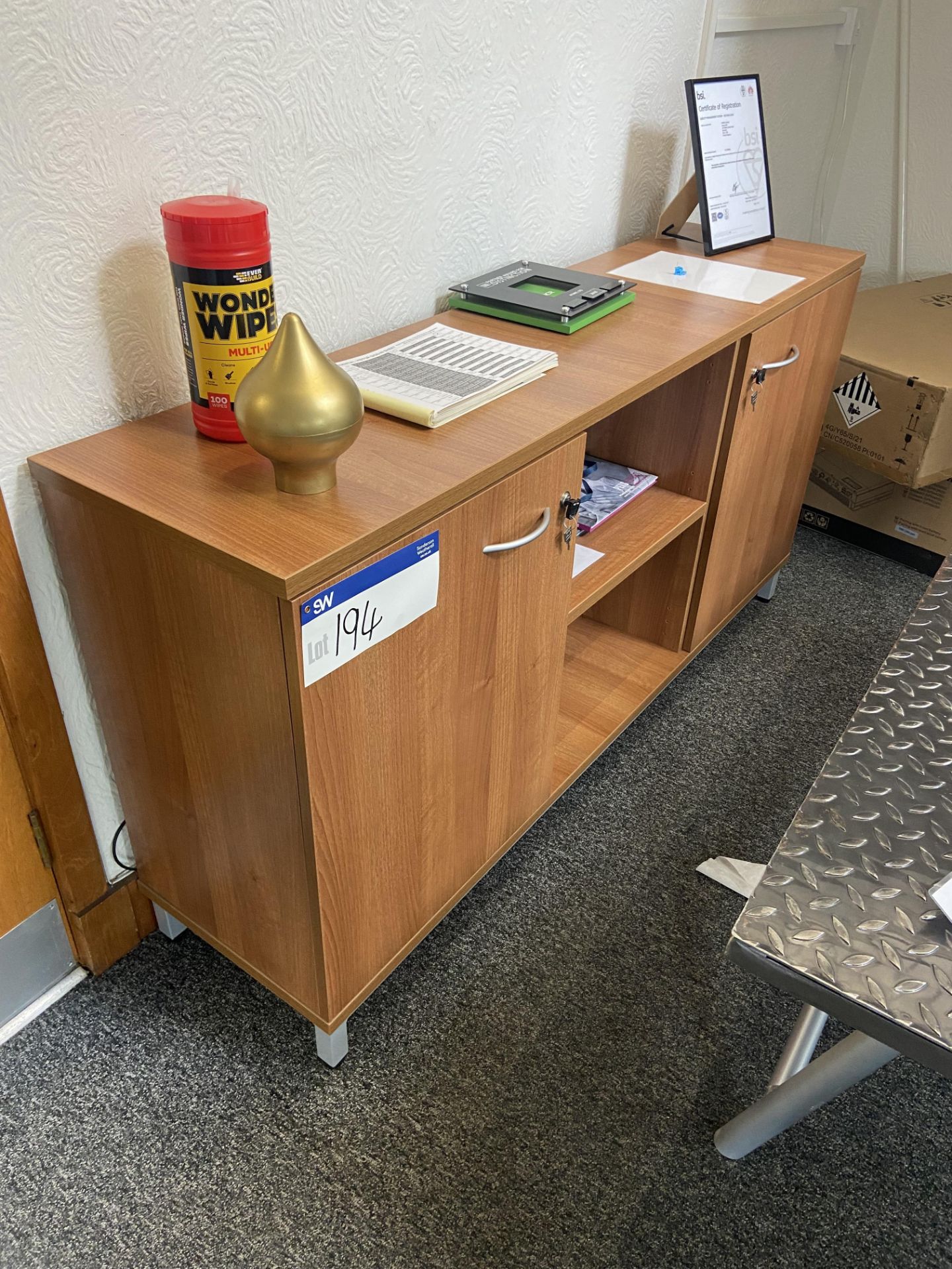 Oak Laminated Sideboard, approx. 1.6m x 400mm Please read the following important notes:- ***