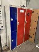 Five Steel Personnel Lockers, three to front and two to back of spray booths (no keys) Please read