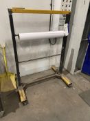 Steel Framed Mobile Roll Dispenser, approx. 900mm wide on roll Please read the following important