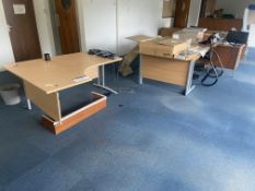 Assorted Quantity of Office Furniture, in one area, including four oak laminated desks, plan/
