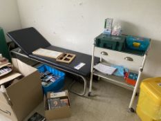 Furniture in First Aid Room, including assorted chairs, side tables, trolleys and adjustable